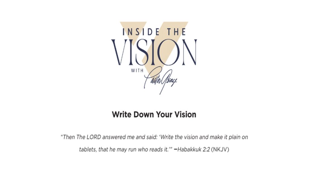 Write Down Your Vision